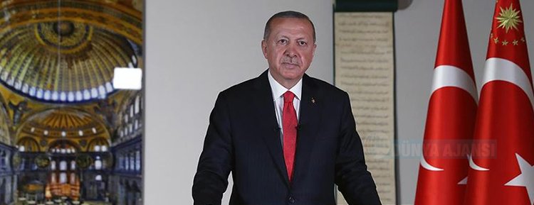 Cumhurbaşkanı Erdoğan: 24 Temmuz Cuma günü cuma namazı ile birlikte Ayasofya ibadete açılıyor