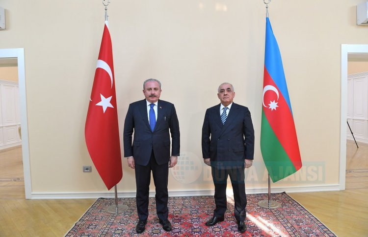 TBMM Başkanı Şentop Azebaycan Başnakan Asadov’u ziyarett etti