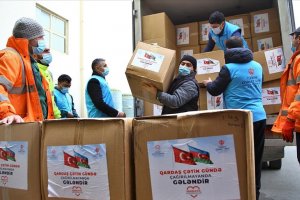 Türkiye Diyanet Vakfının gönderdiği yardım malzemesi 