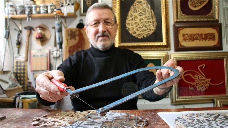 63 yaşındaki naht ustası 44 yılda yüzlerce eser yaptı